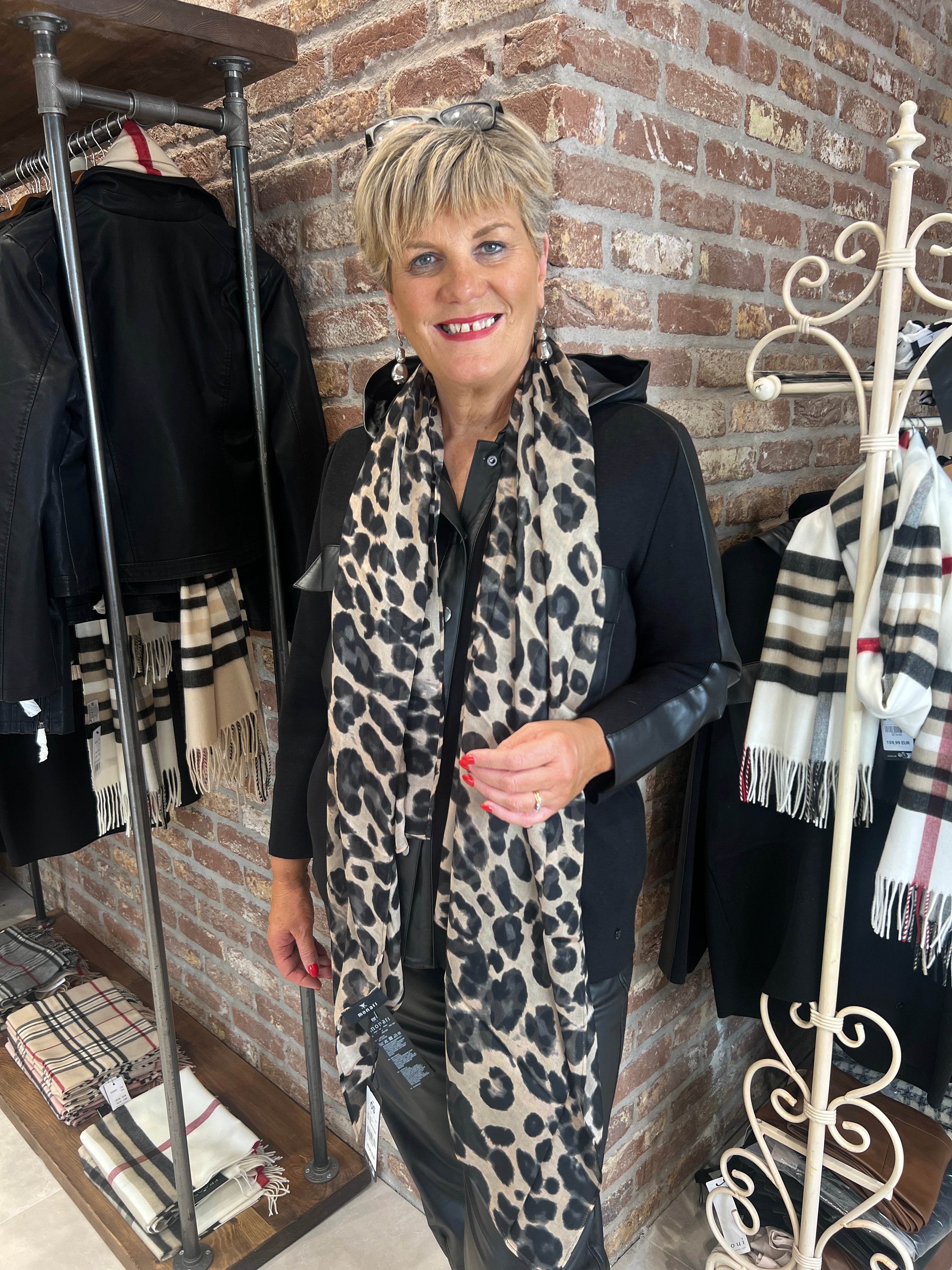 Monari Scarf With Print In Cinnamon