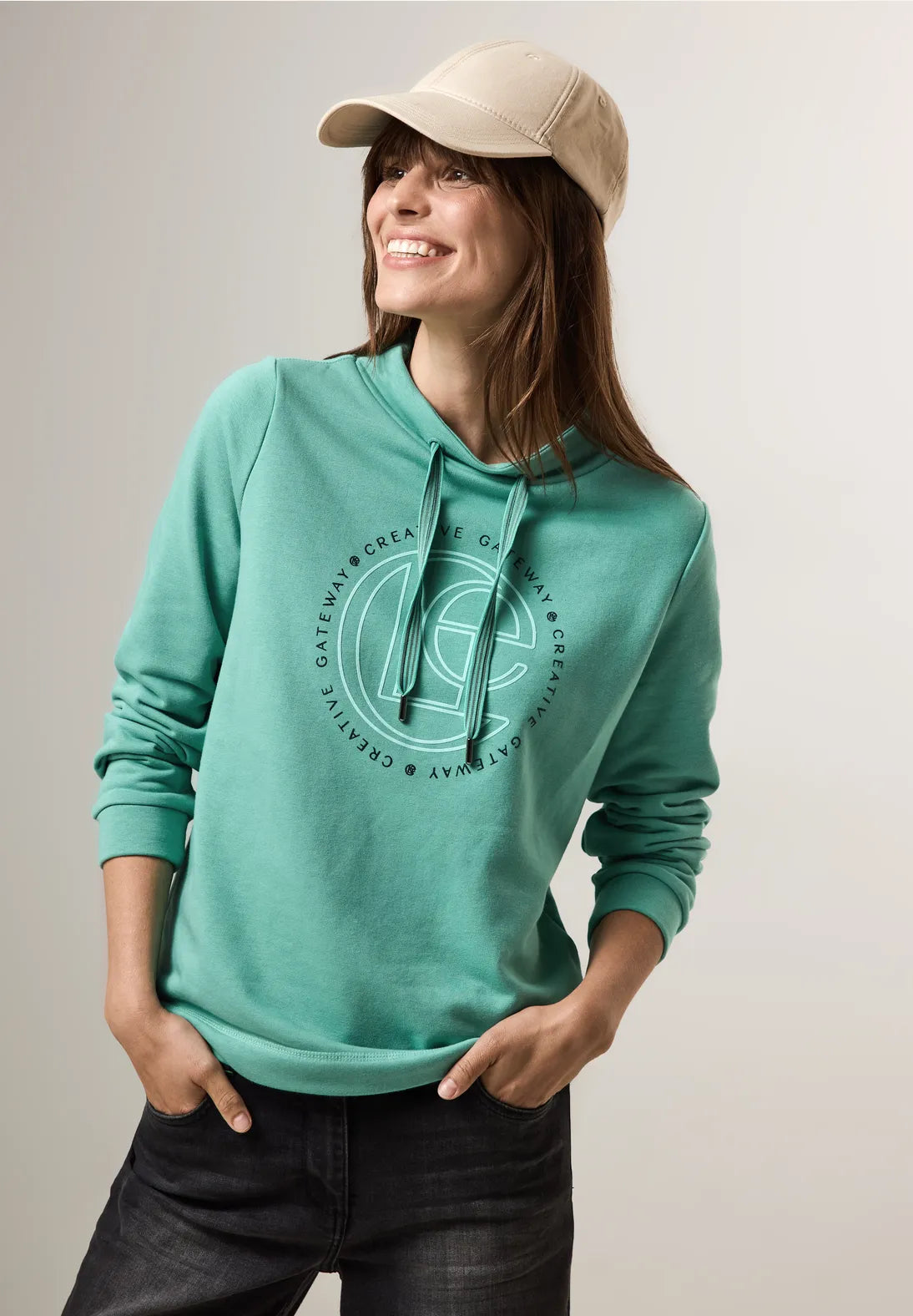 Cecil sweatshirt With Print In Adriatic Green