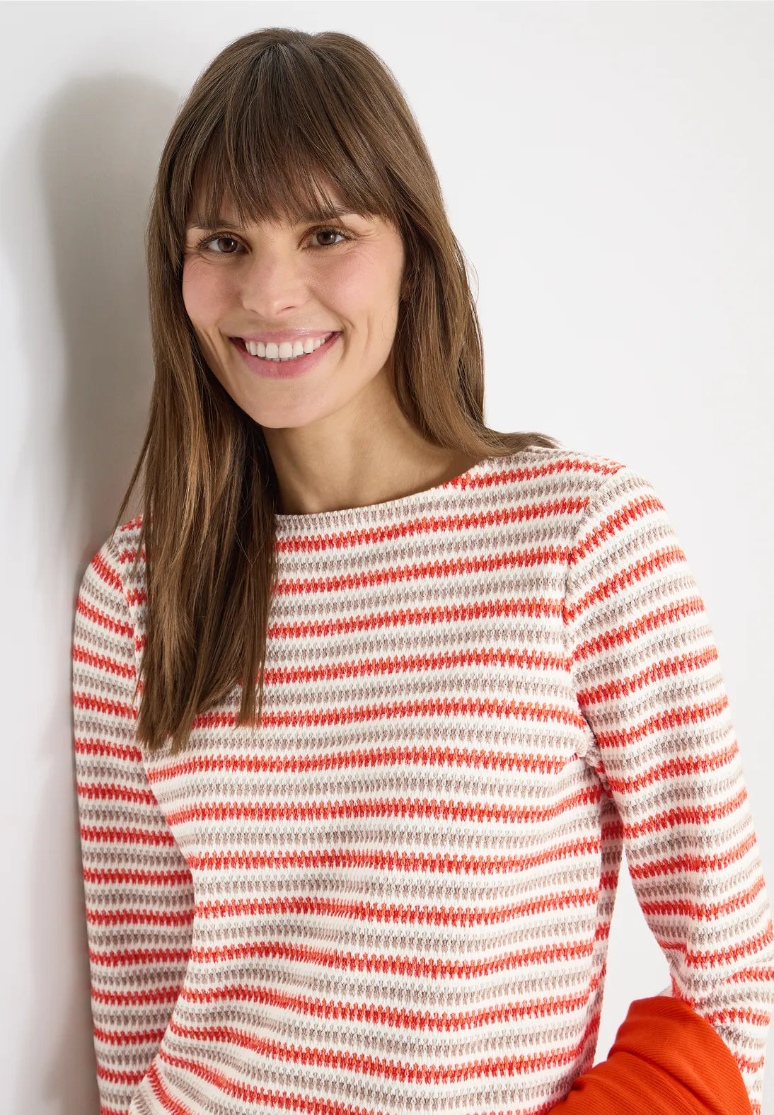 Cecil Multi Stripe Knit In Cherry Tomato
