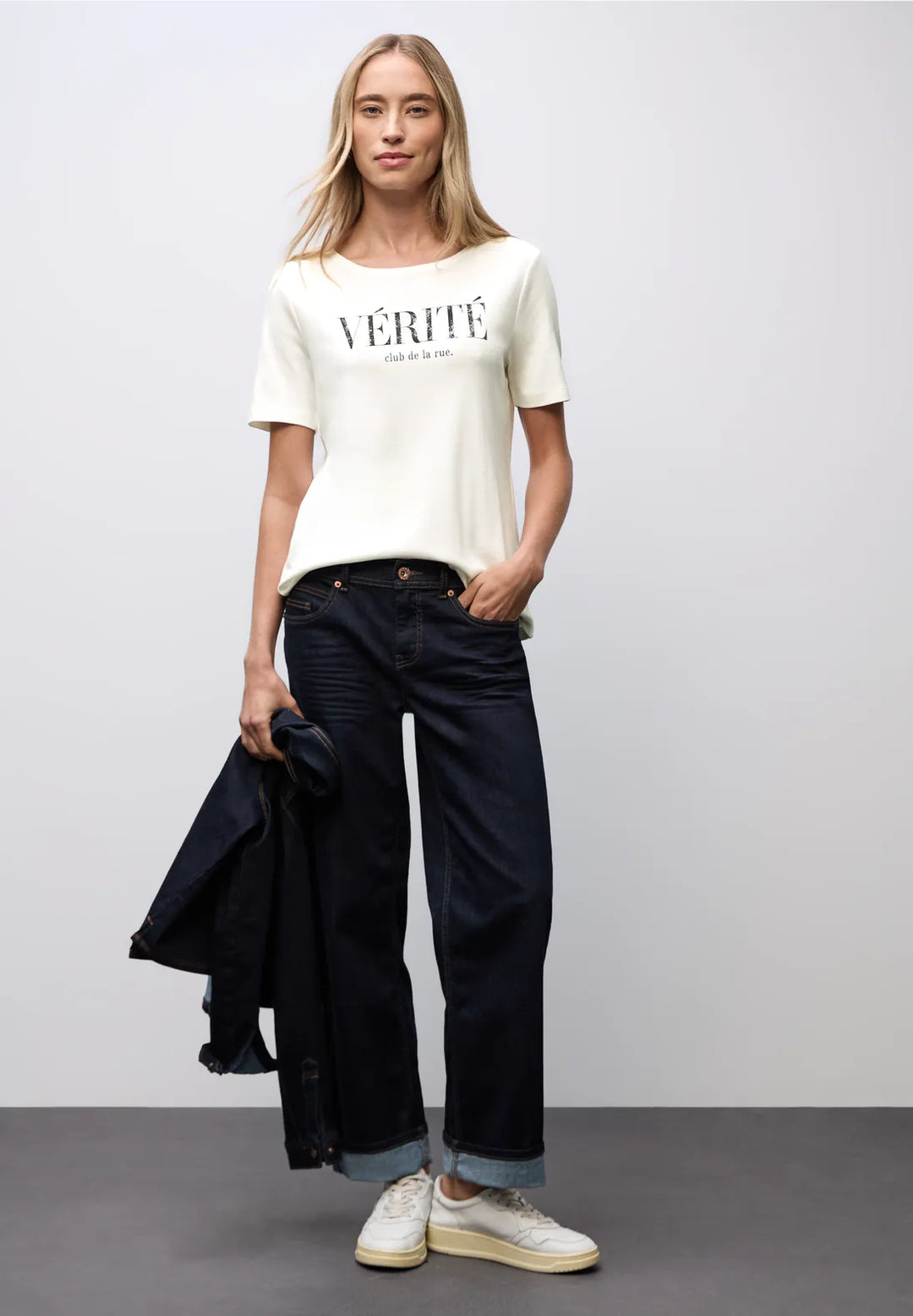 Street One Wording T-shirt In Off white