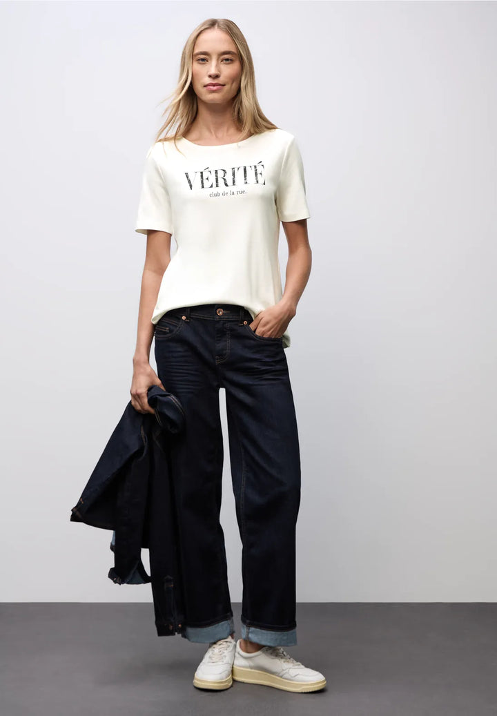 Street One Wording T-shirt In Off white