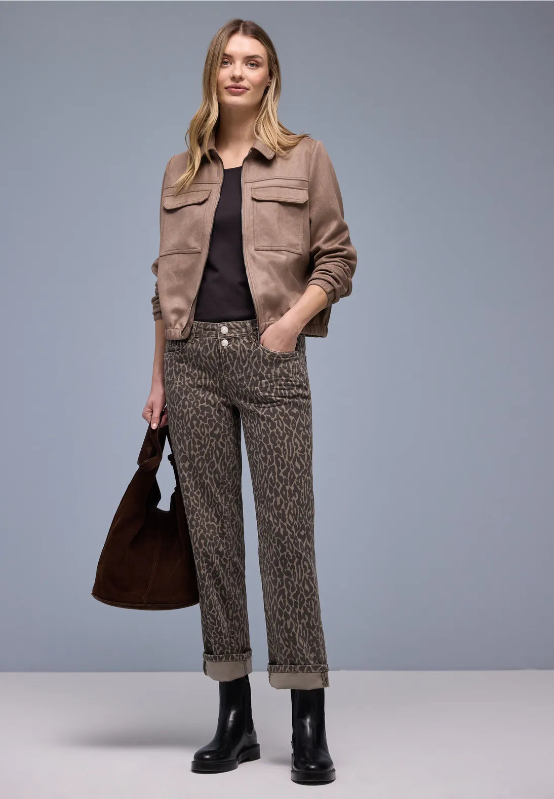 Street One Amelia Leopard Jeans In Leo