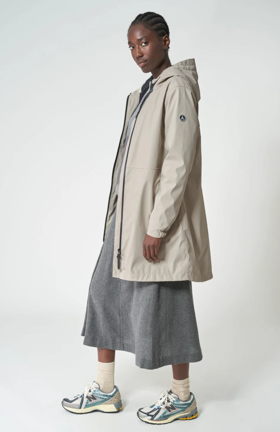 Tanta vand raincoat in Stone Grey