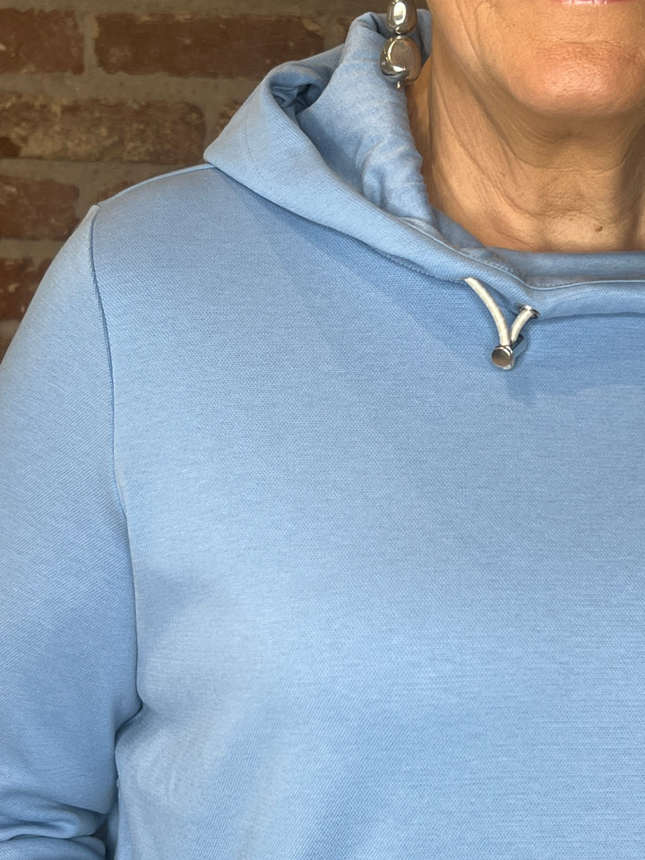 Cecil Hoodie With Zipper Details In Cloud Blue