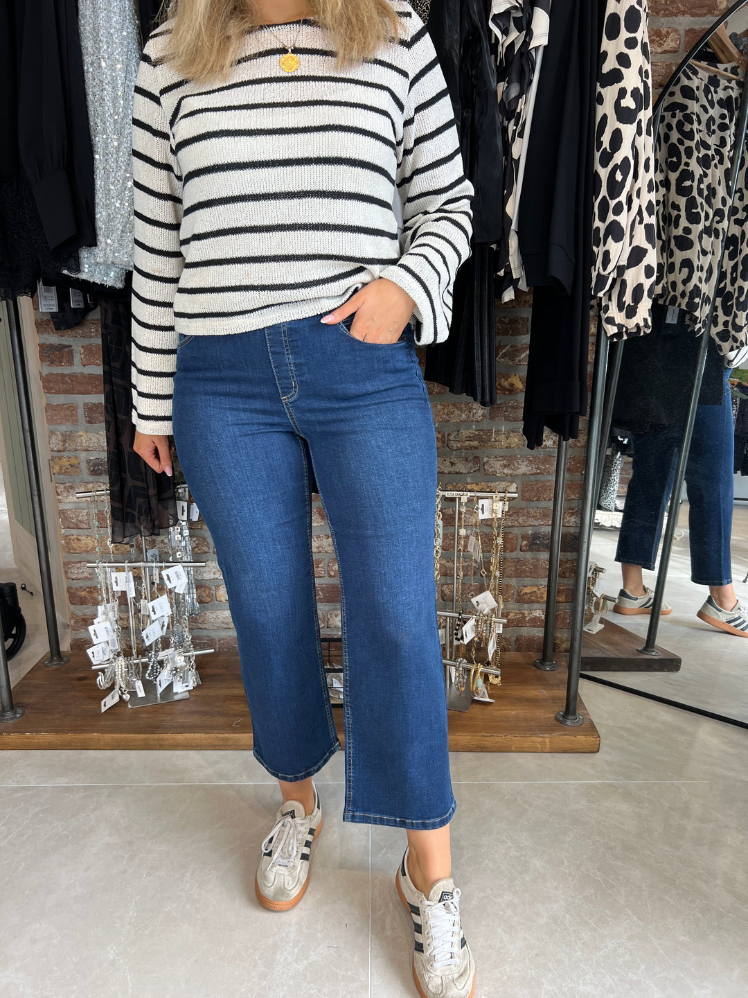 Stehmann Melli Culotte Trousers on Jeans In Dark Denim