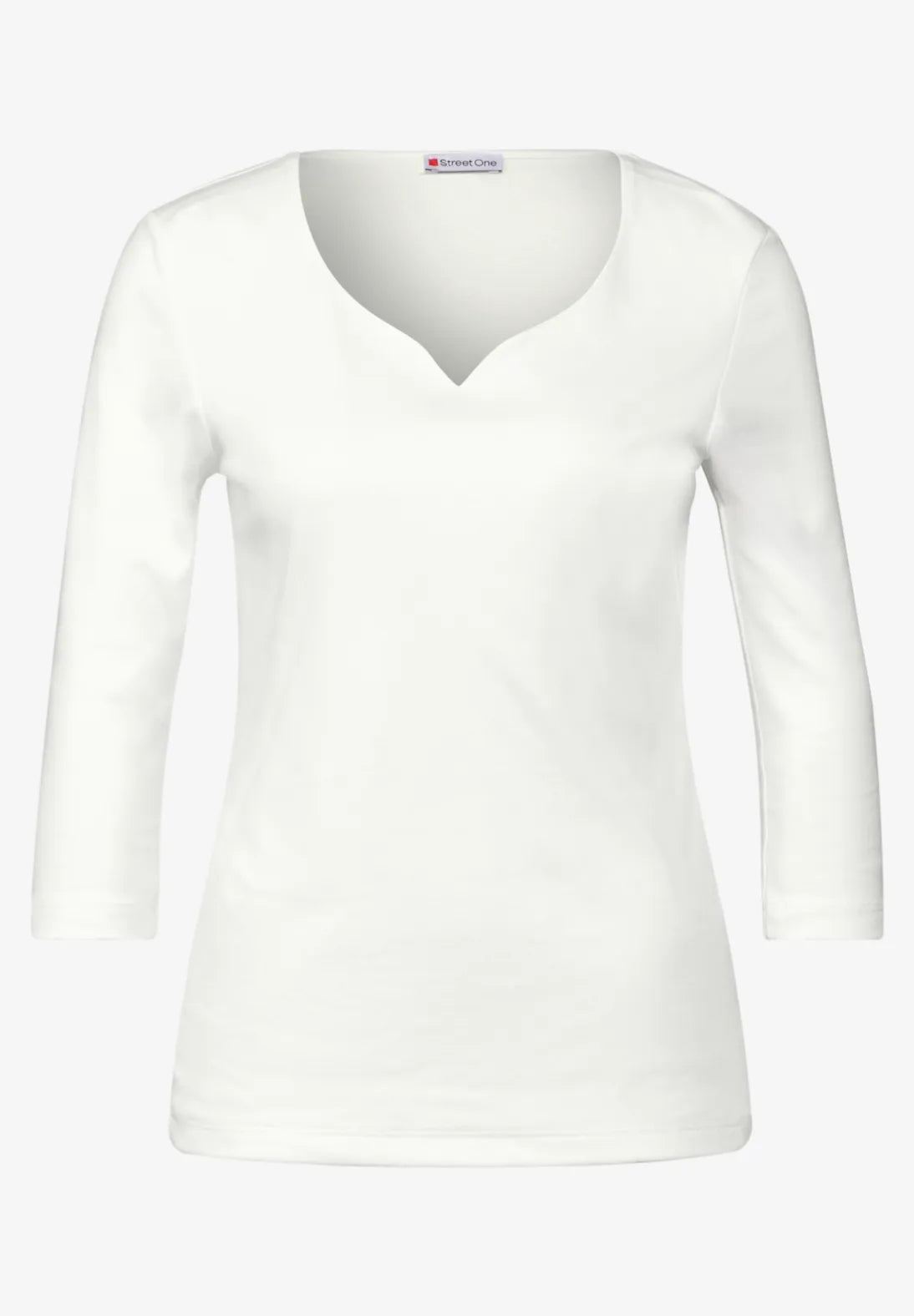 Street One Heart Neckline Top In Off white