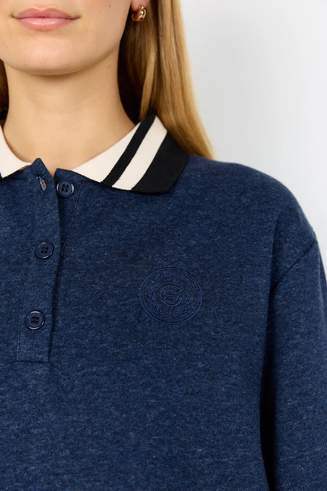 Soya Angelin Collar Sweatshirt In Navy