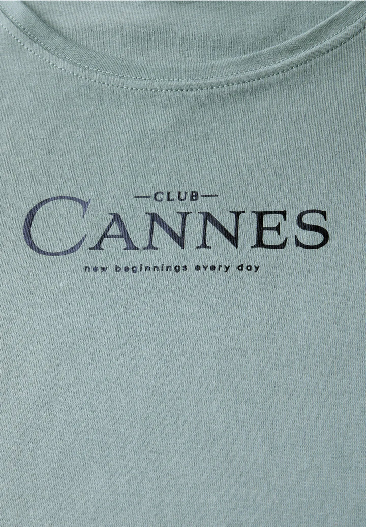 Street One Wording T-shirt In Arona Blue