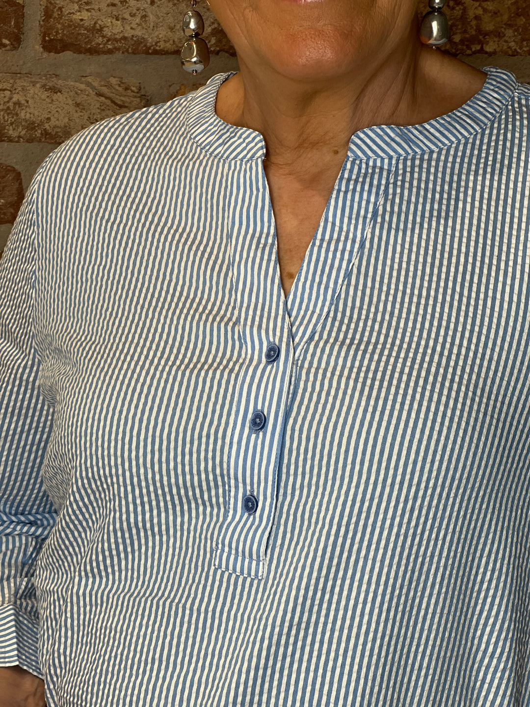 Cecil Striped Blouse In Cloud Blue