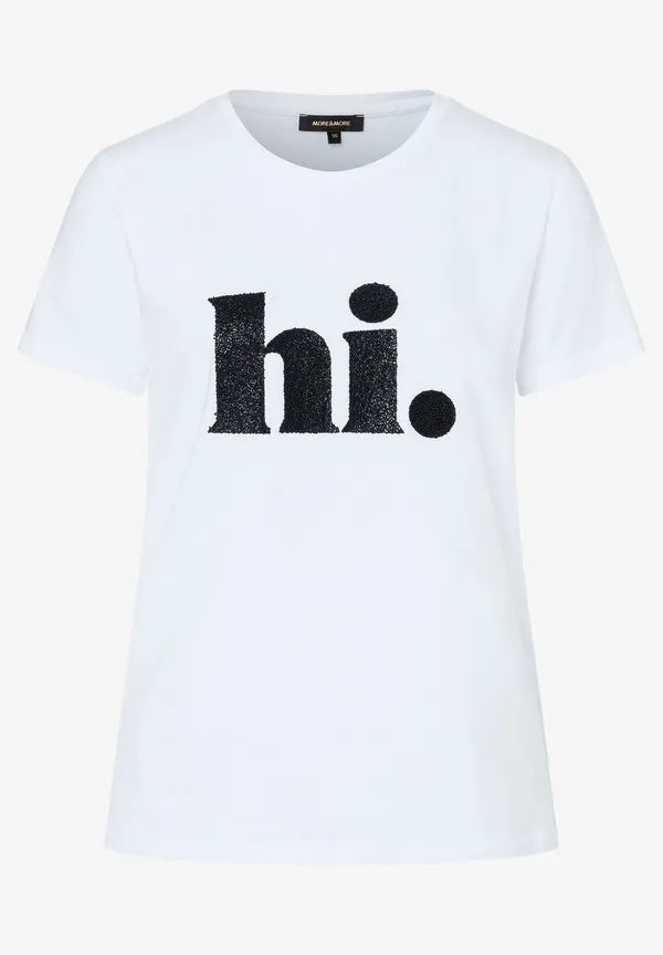 More & More T-shirt With ‘hi’ Print In White