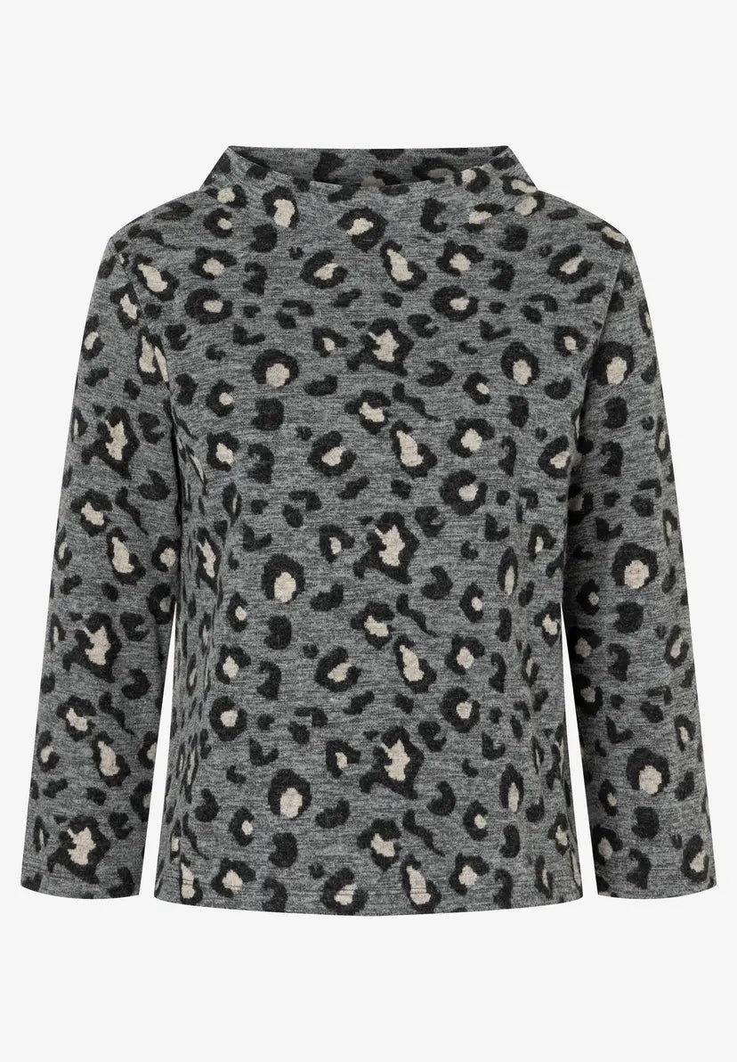 More & More Jacquard Sweatshirt In Grey