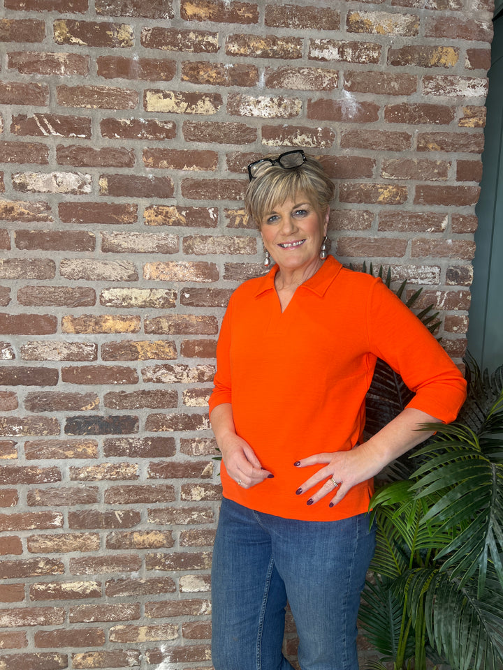 Cecil Polo Shirt In Cherry Tomato Orange