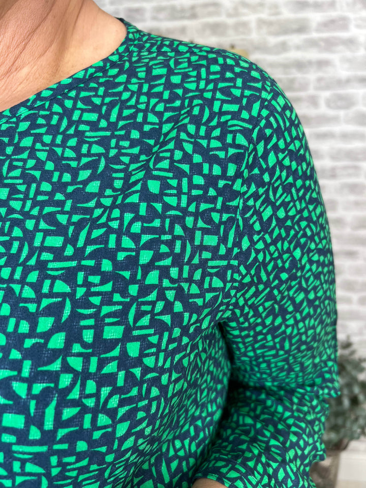 Cecil Dobby Printed Blouse In Celery Green
