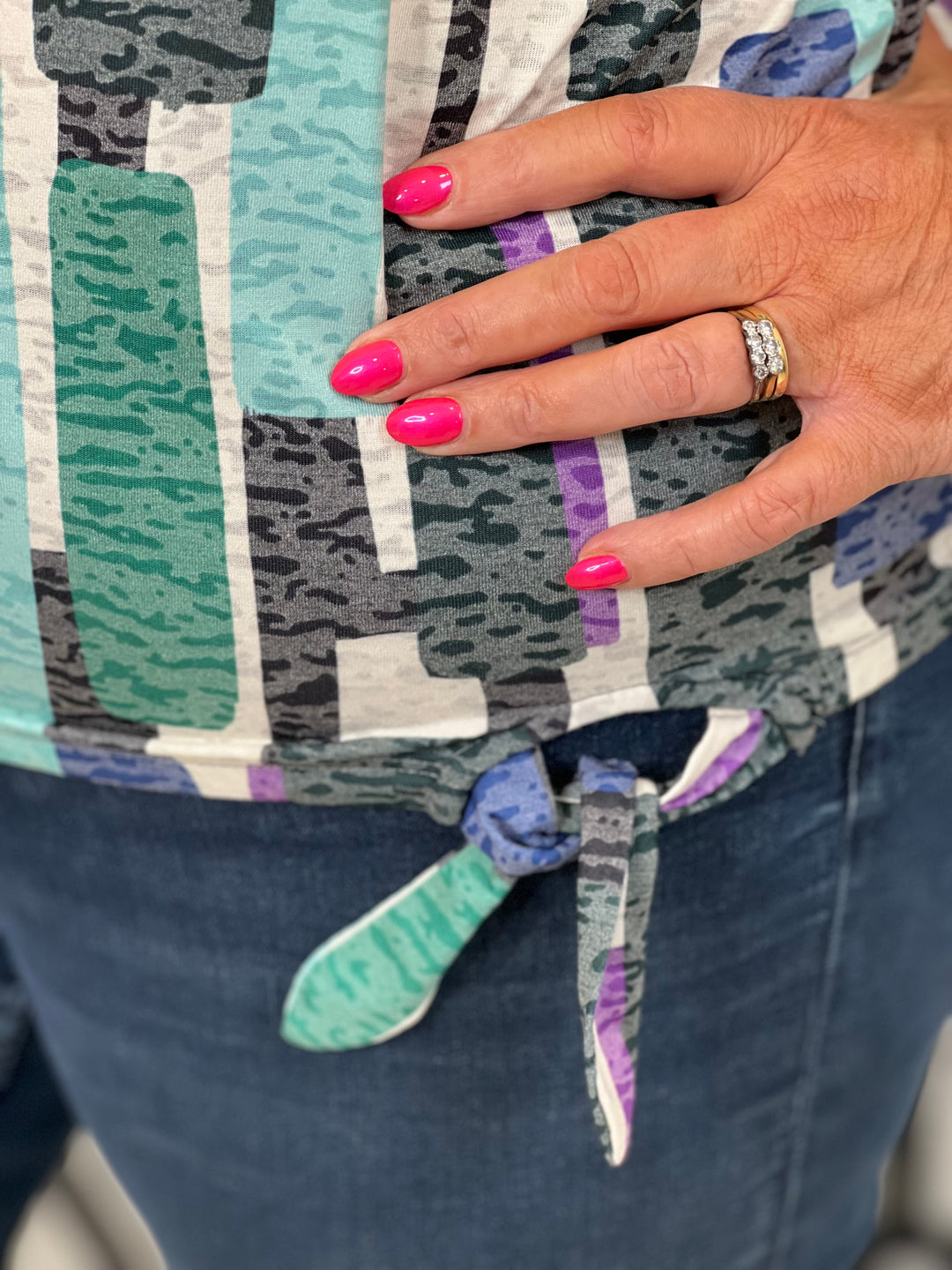 Cecil Big Print T-shirt In Fir Green