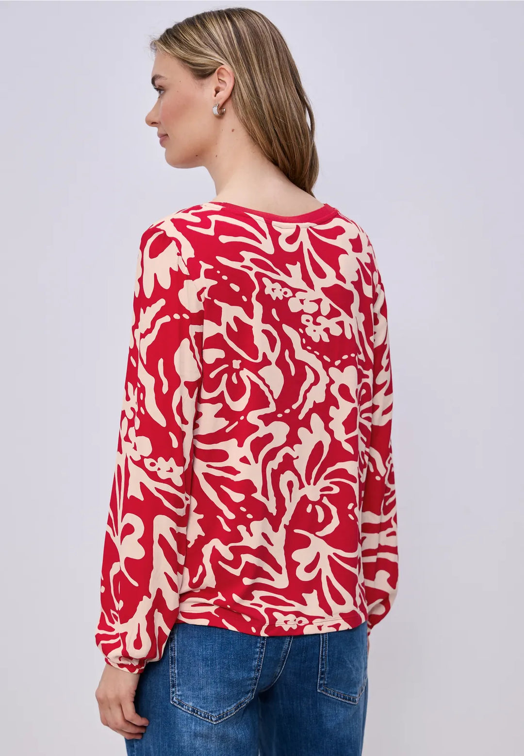 Street One floral blouse In Salsa Red