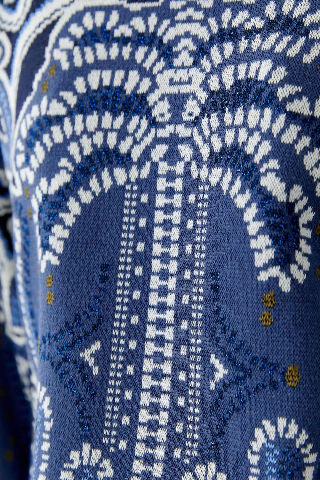 Oui Jacquard Pullover In Blue
