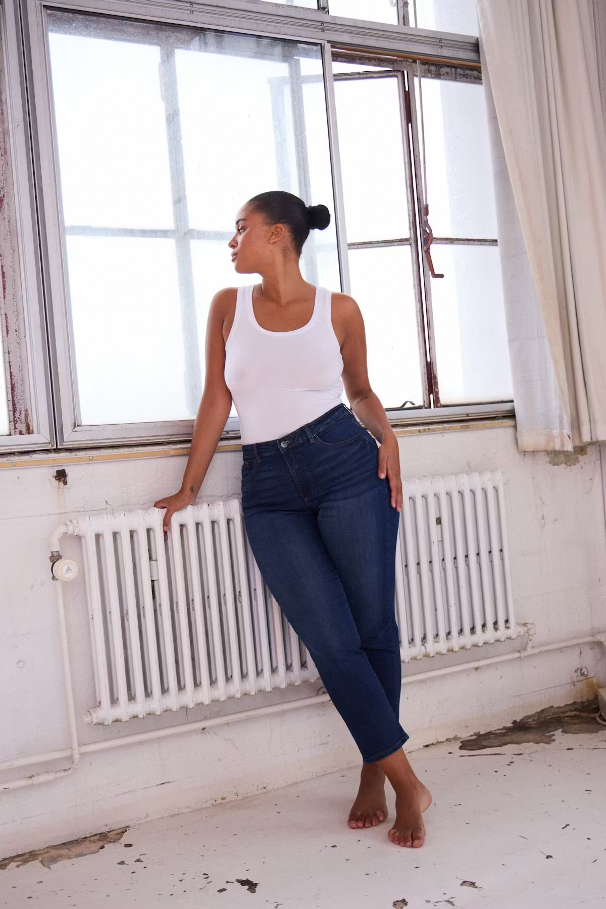 Ichi Twiggy Raven Cropped Jeans In Dark Blue