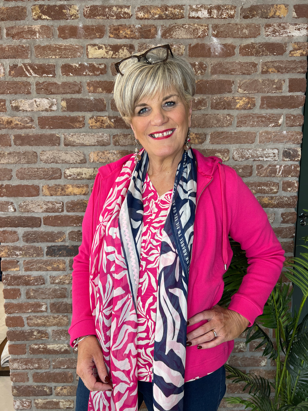 Cecil Ribbed Hooded Jacket In beetroot pink