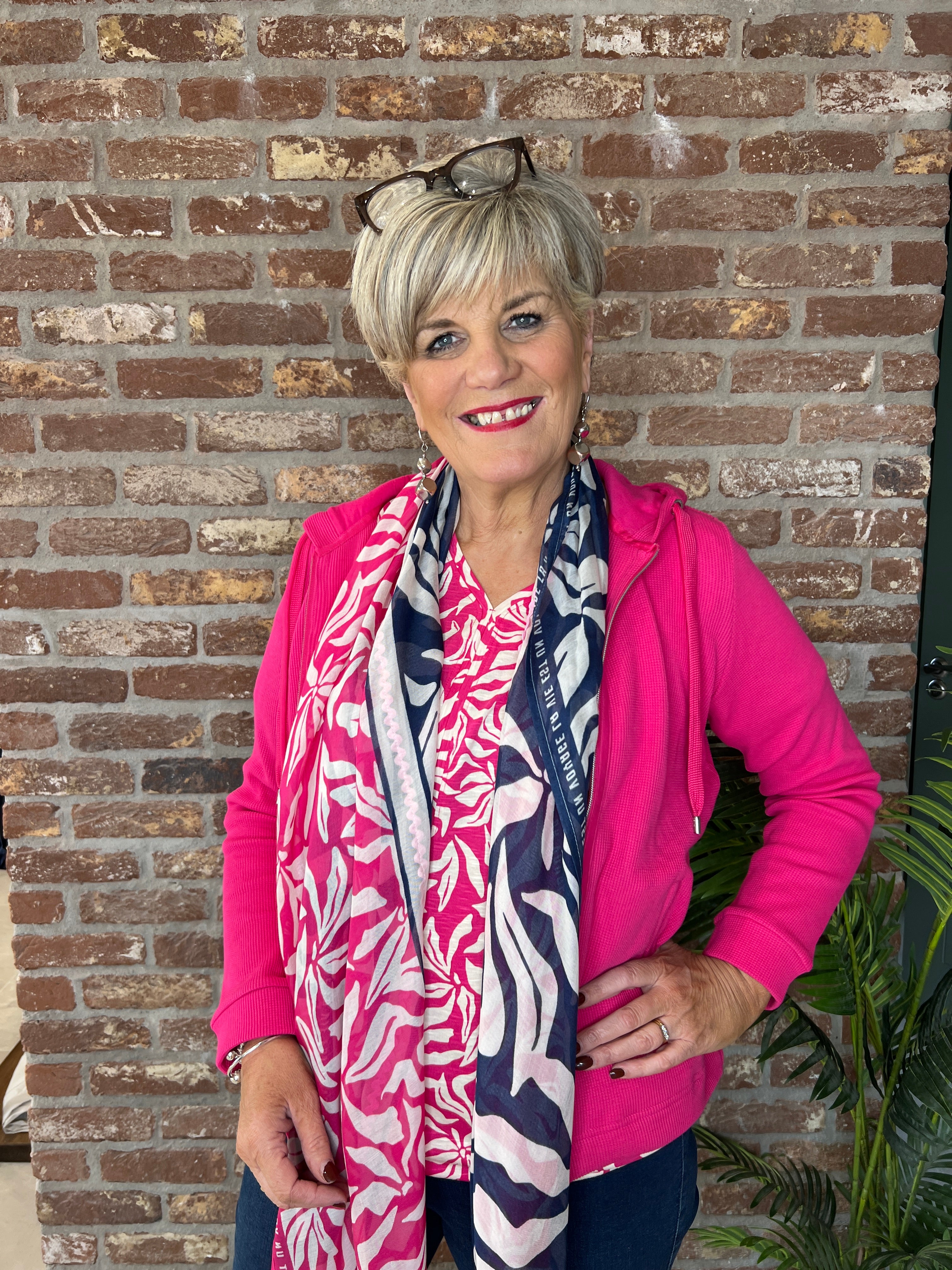 Cecil Ribbed Hooded Jacket In beetroot pink