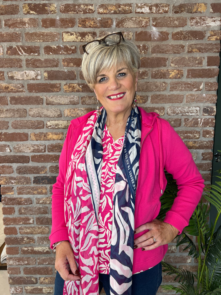 Cecil Ribbed Hooded Jacket In beetroot pink