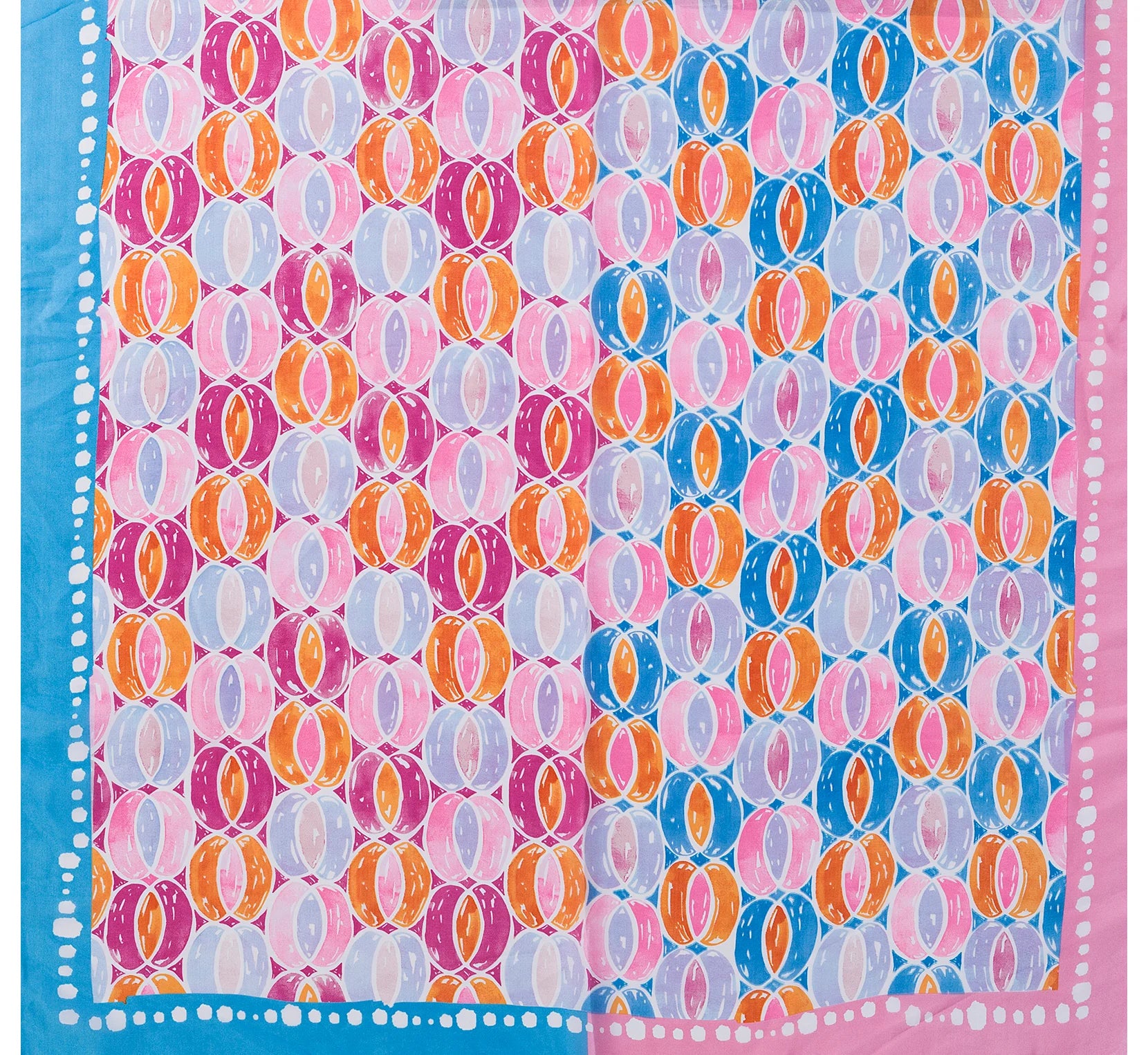 Pipa Patterned Silk Scarf In Pink Multi