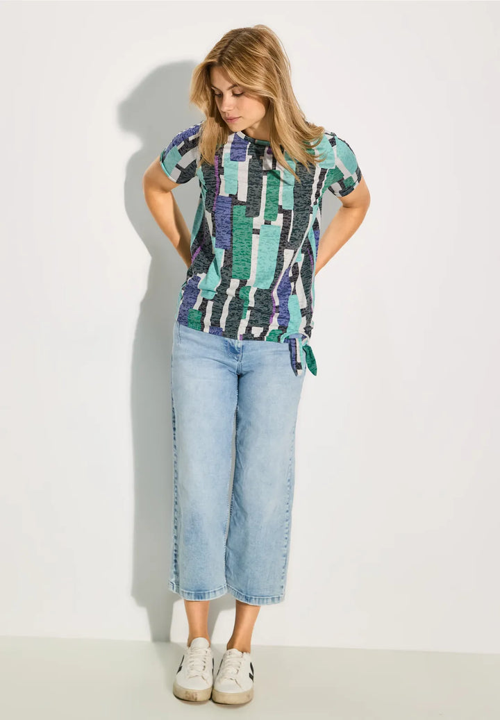 Cecil Big Print T-shirt In Fir Green