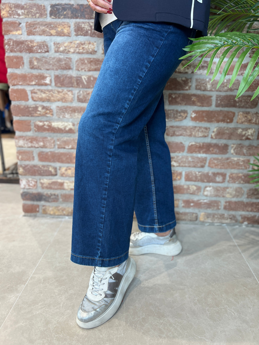 Cecil Neele Wide Jeans In Mid Blue Wash