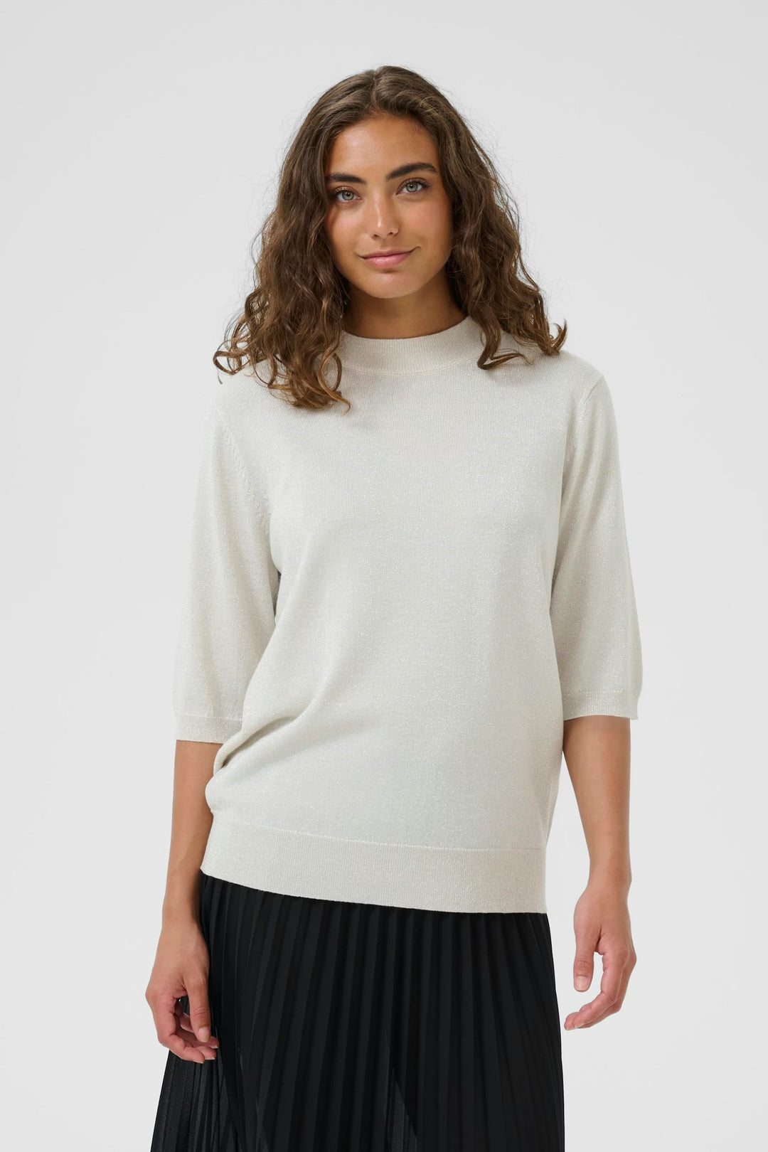 Culture Sparkle Pullover In Oyster Grey