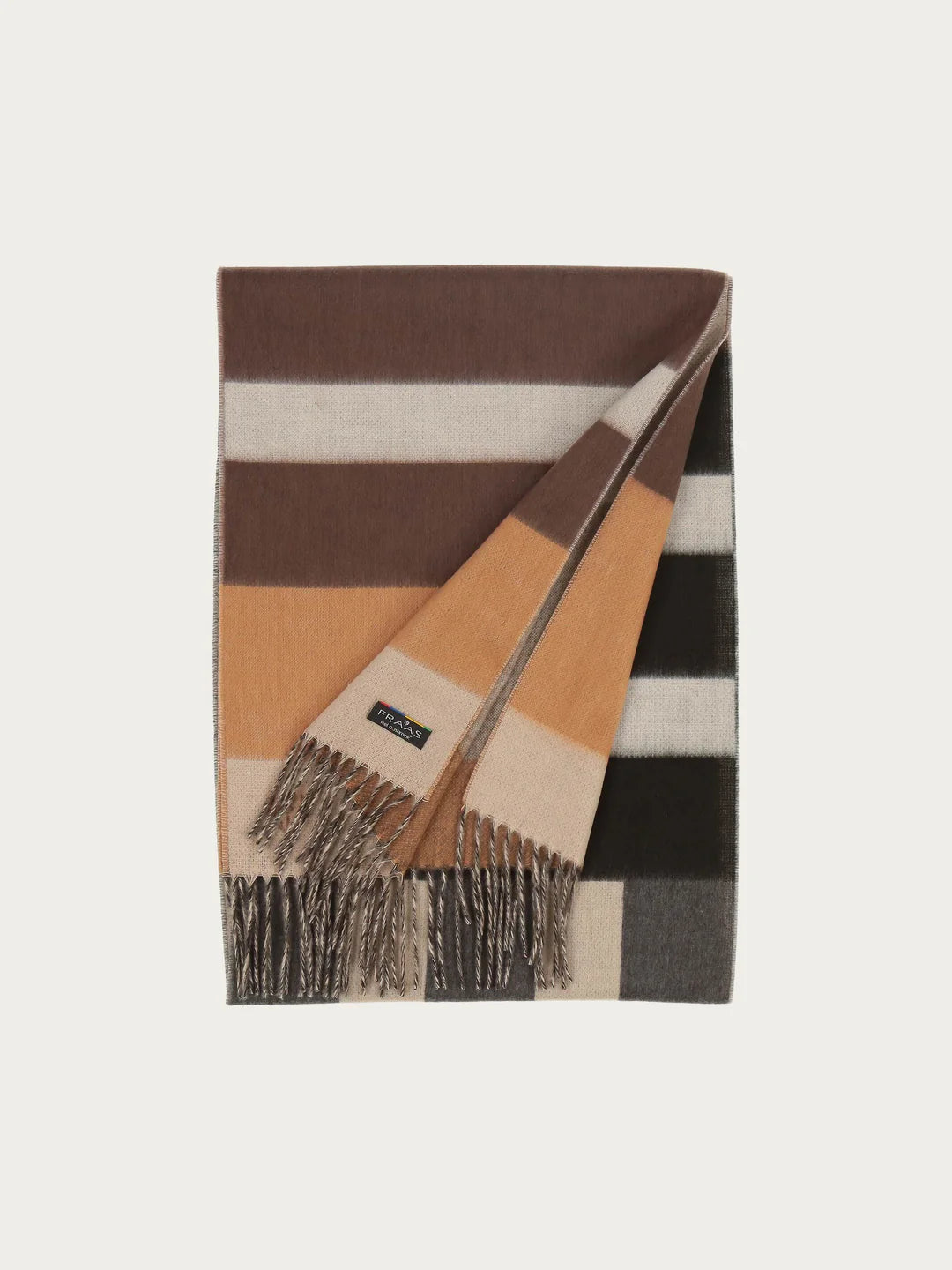 Cashmink Stripe design Scarf In Greige