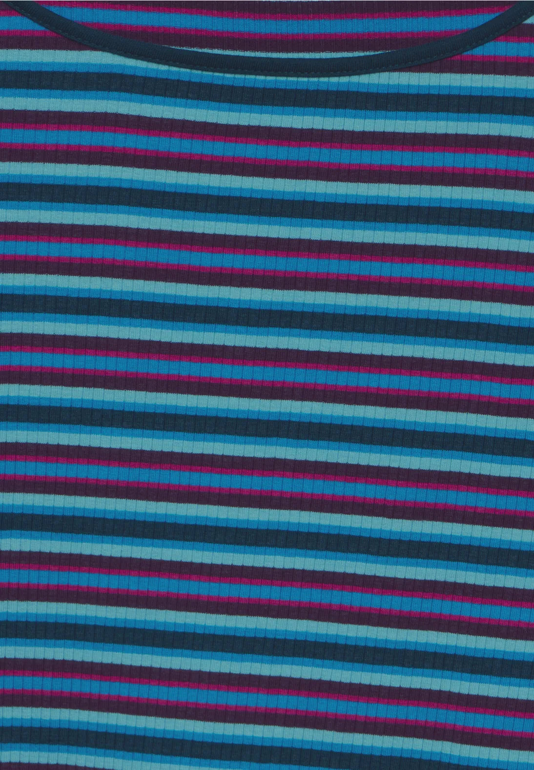 Cecil Striped Ribbed Top In Oil Blue