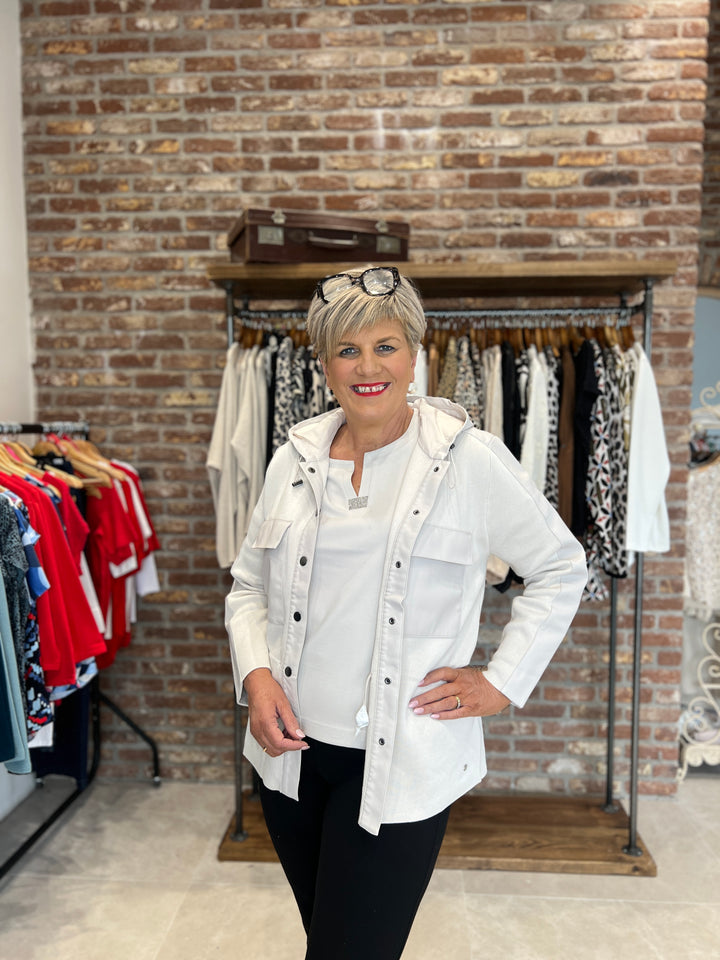 Monari Cardigan With Hood In Oat Milk