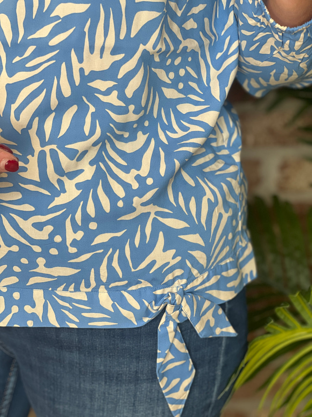 Cecil Two Tone Blouse In Fountain Blue