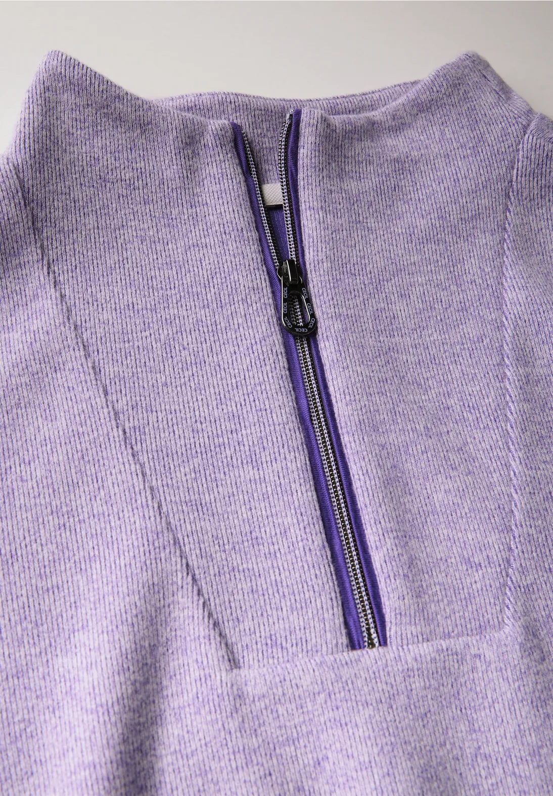 Cecil Cosy Zipped Sweatshirt In Lilac Melange