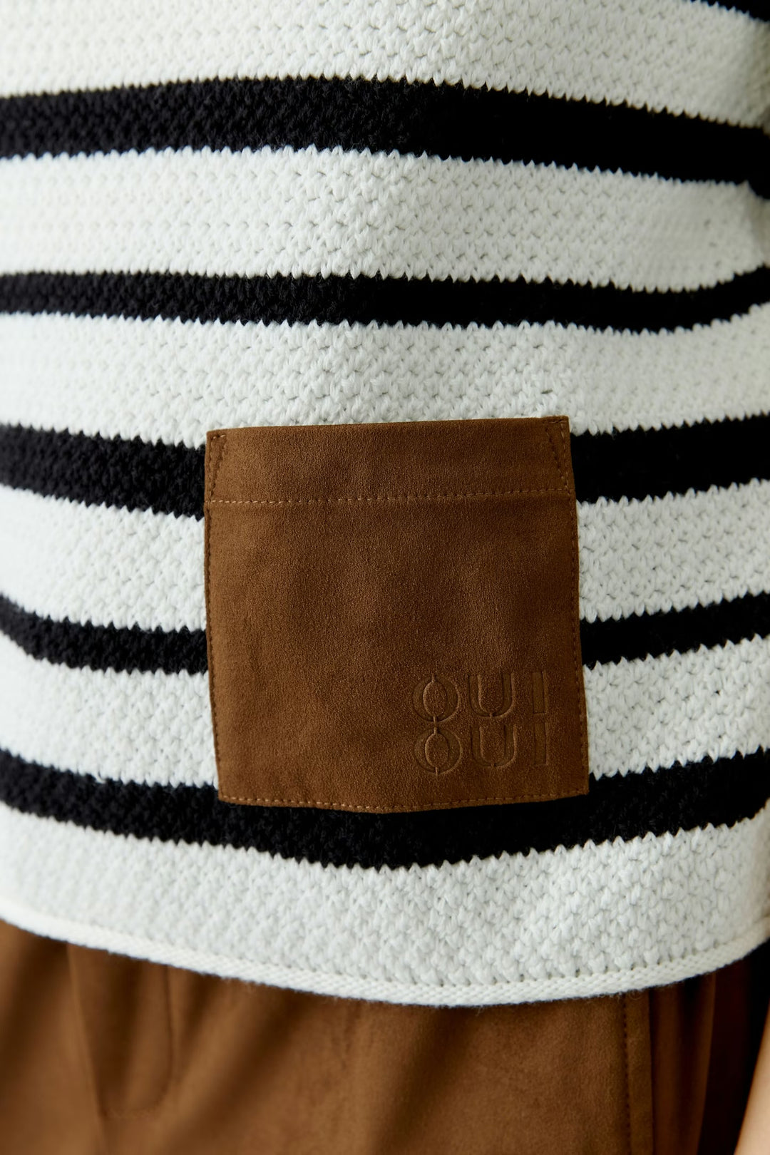 Oui Striped Pullover In White & Black