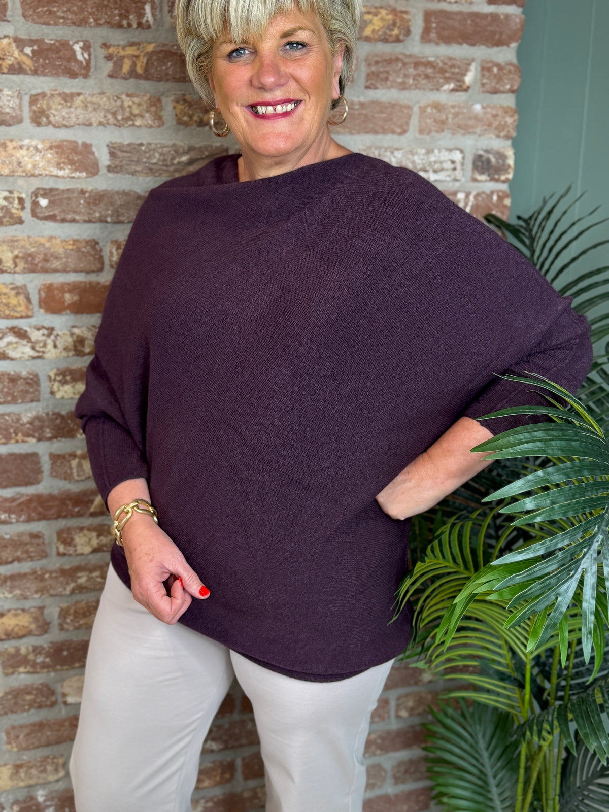 Asymmetric Knit In Mulberry