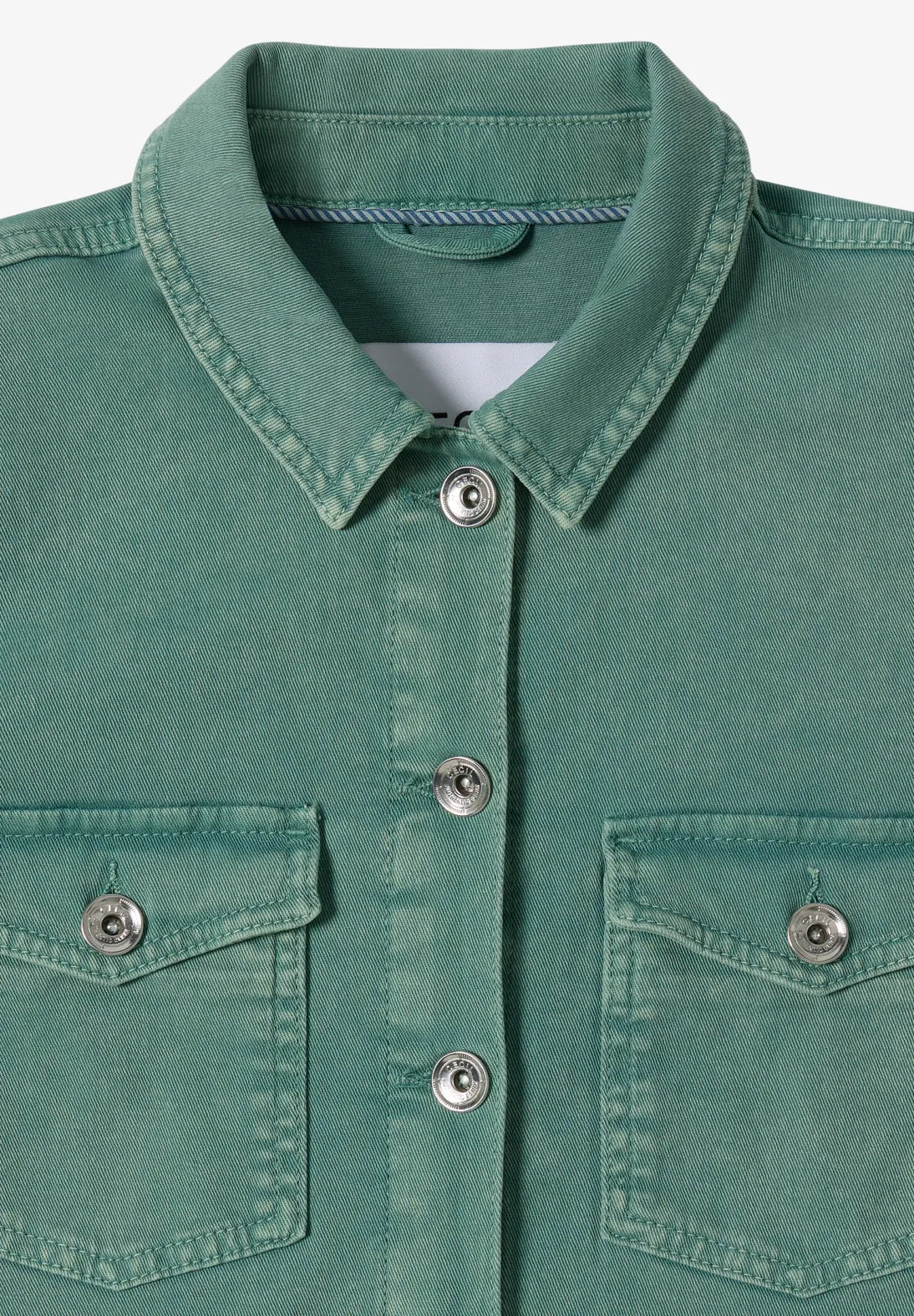 Cecil Coloured Denim Over shirt In Jewel Green