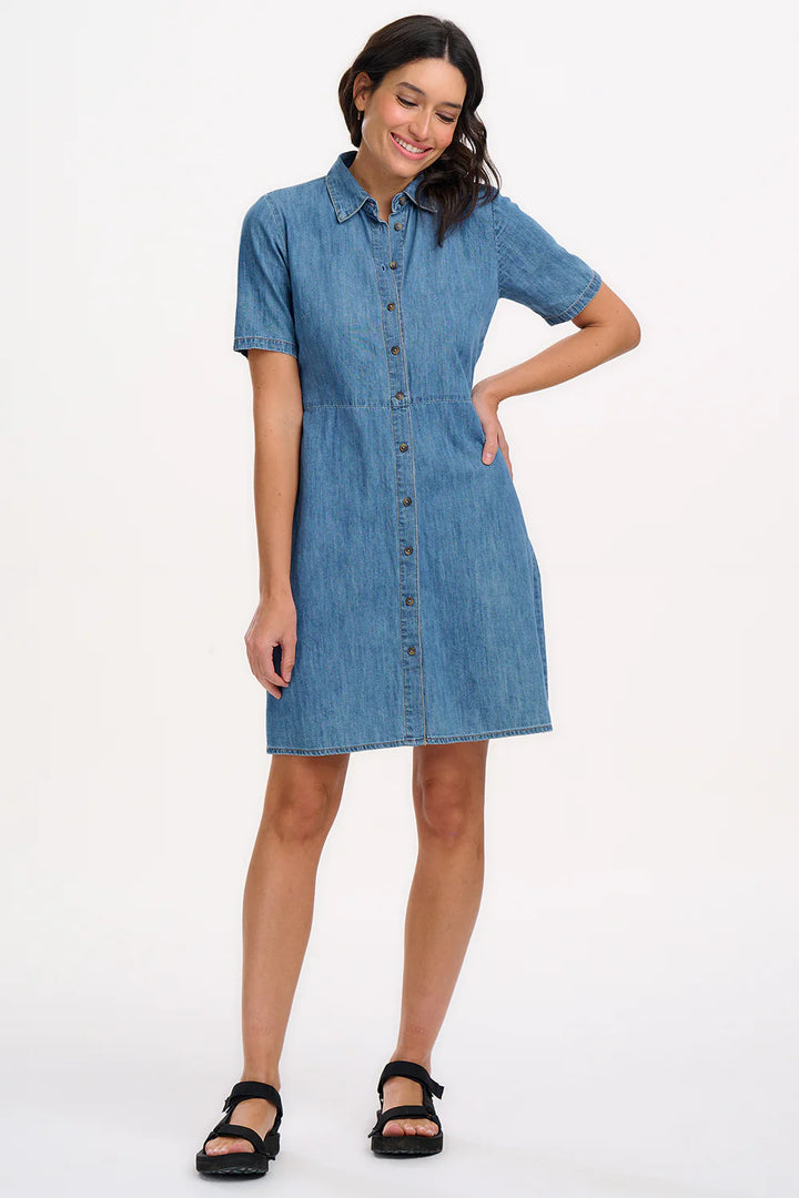 Sugarhill Brighton Talitha Mini Shirt Dress In Mid Denim