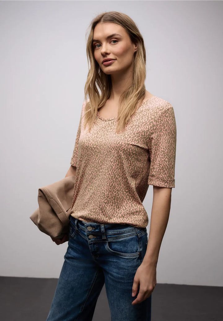 Street One Leo T-shirt In Light Apricot