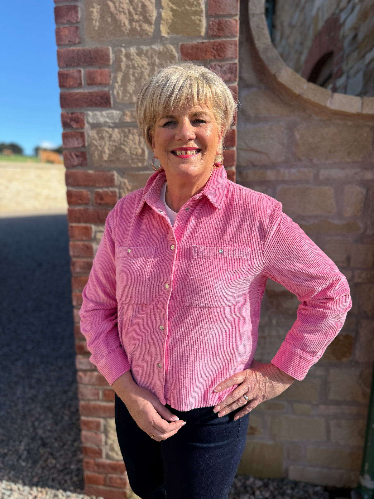 Courdroy shirt in warm blush