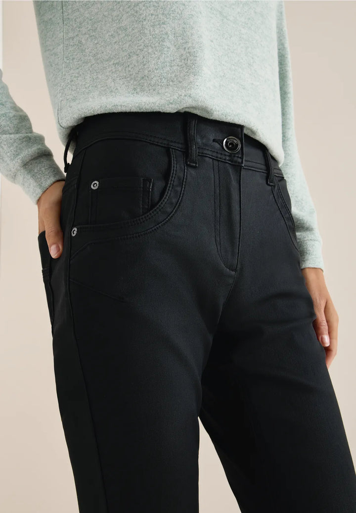 Cecil Toronto Coated Jeans In Black