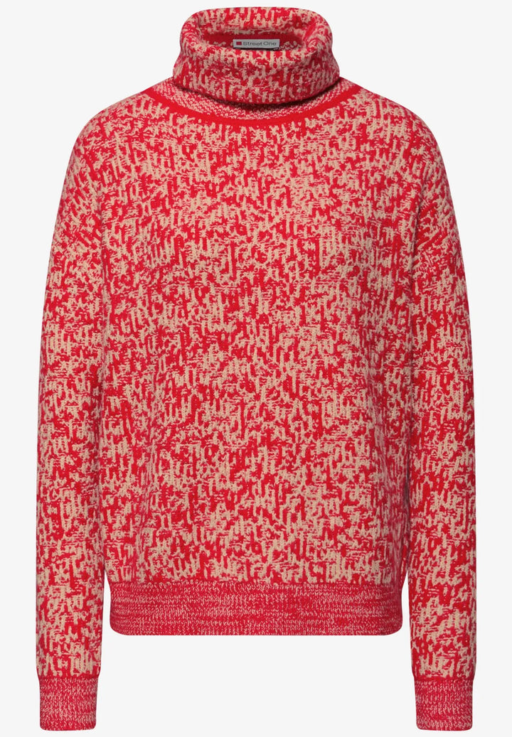 Street One Two Tone Pullover In Racing Red
