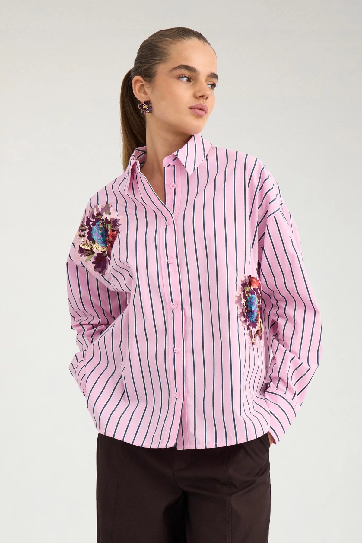 Nuelfa striped shirt in bonbon