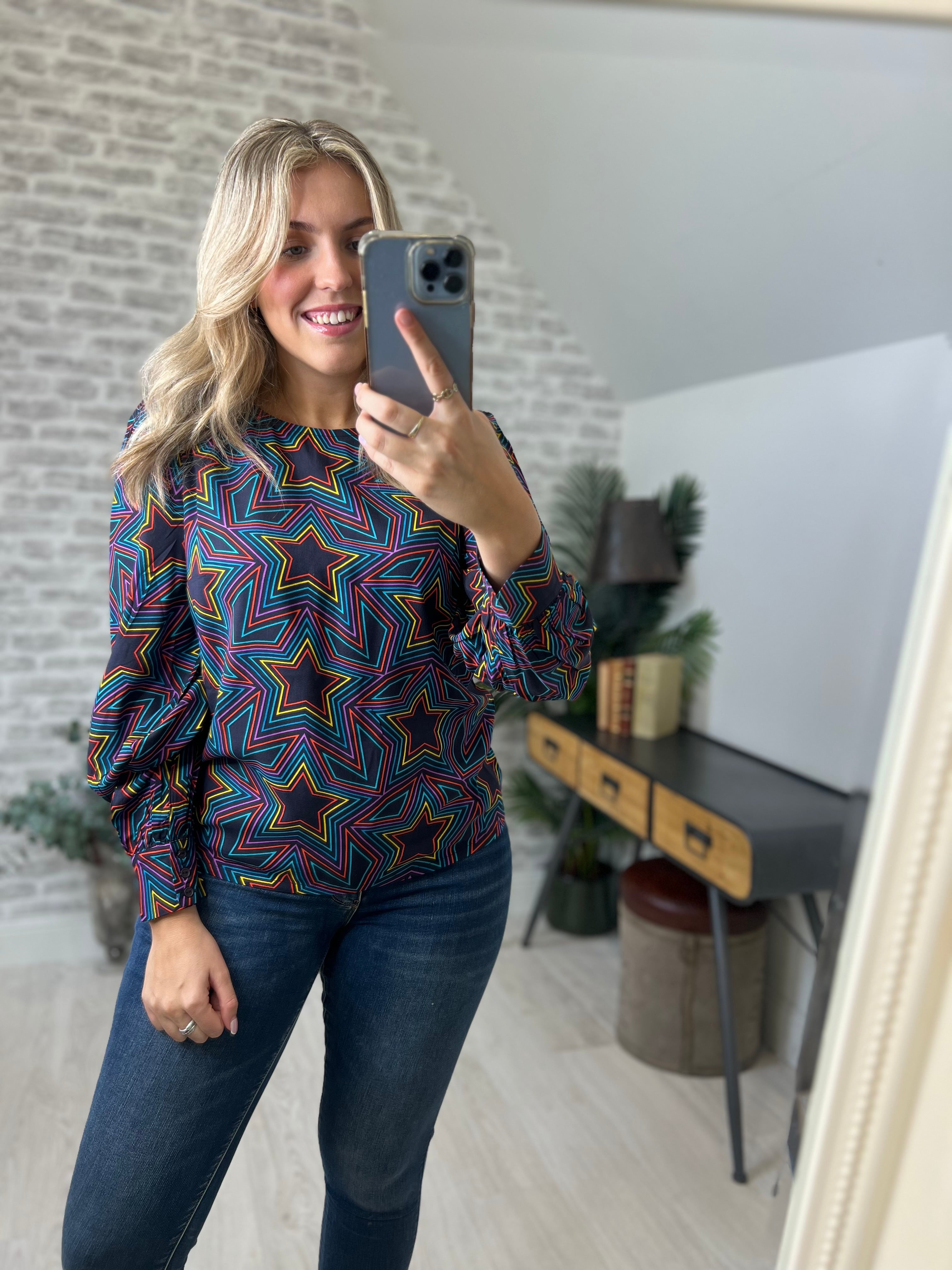 Sugarhill Brighton Ronnie Rainbow Blouse In Multi