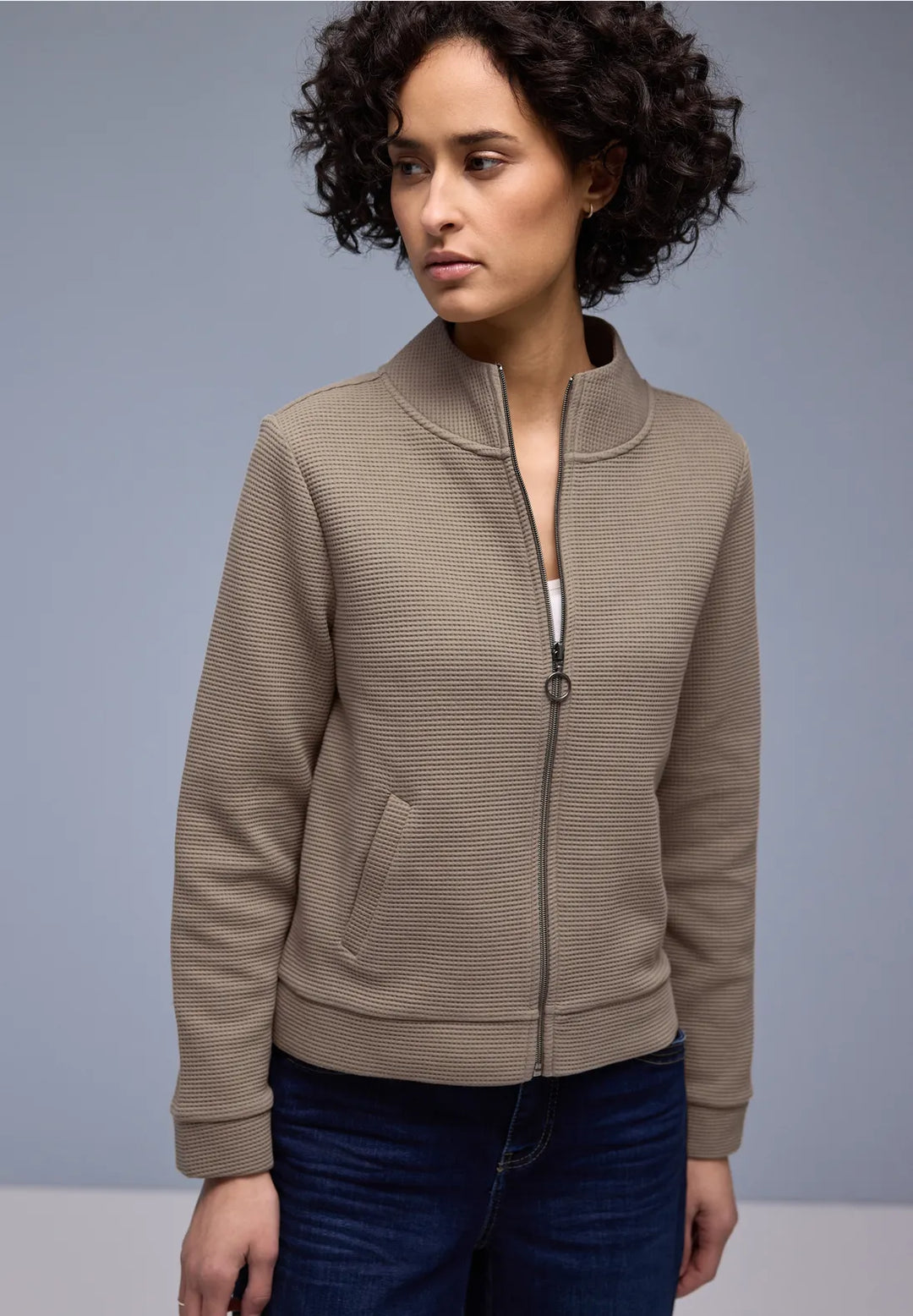 Street One Zipper Jacket In Light Terra Mocha