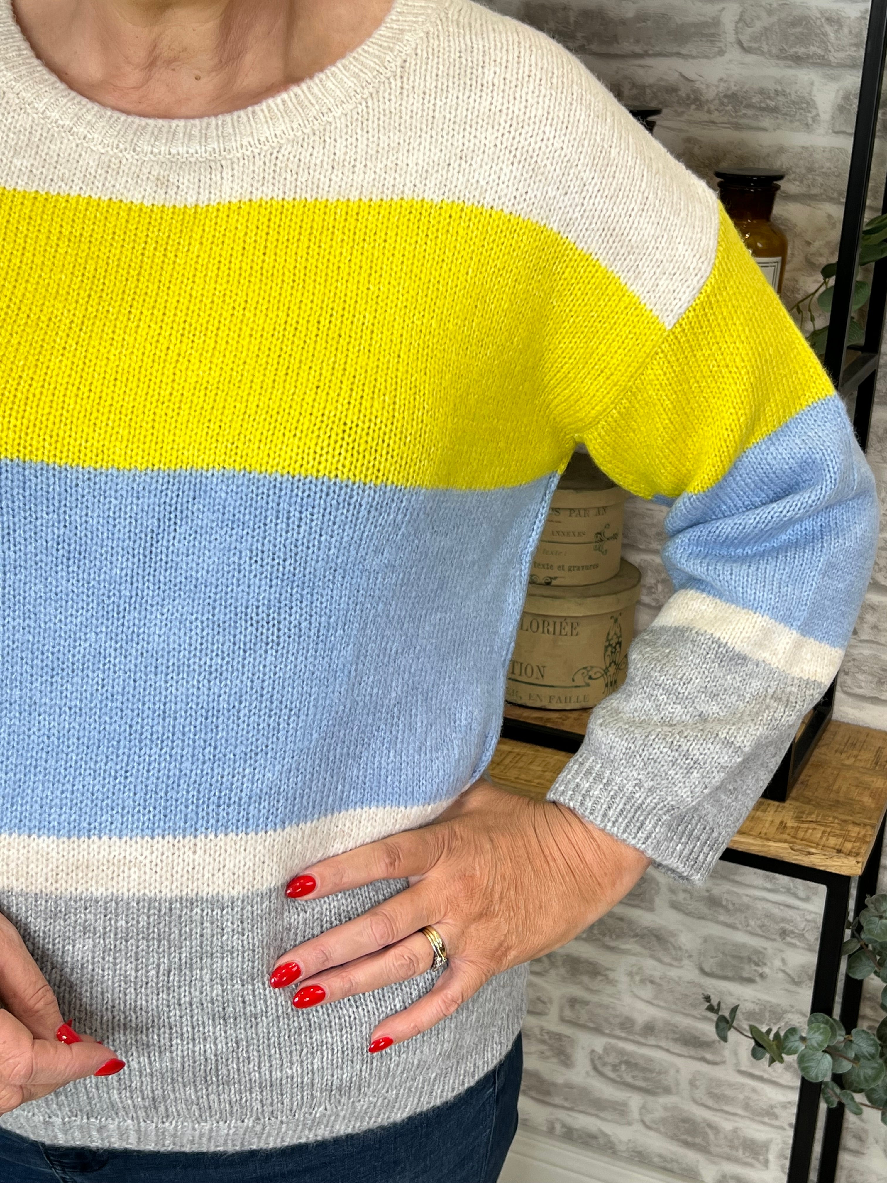 More & More Colourblock Jumper In Multi