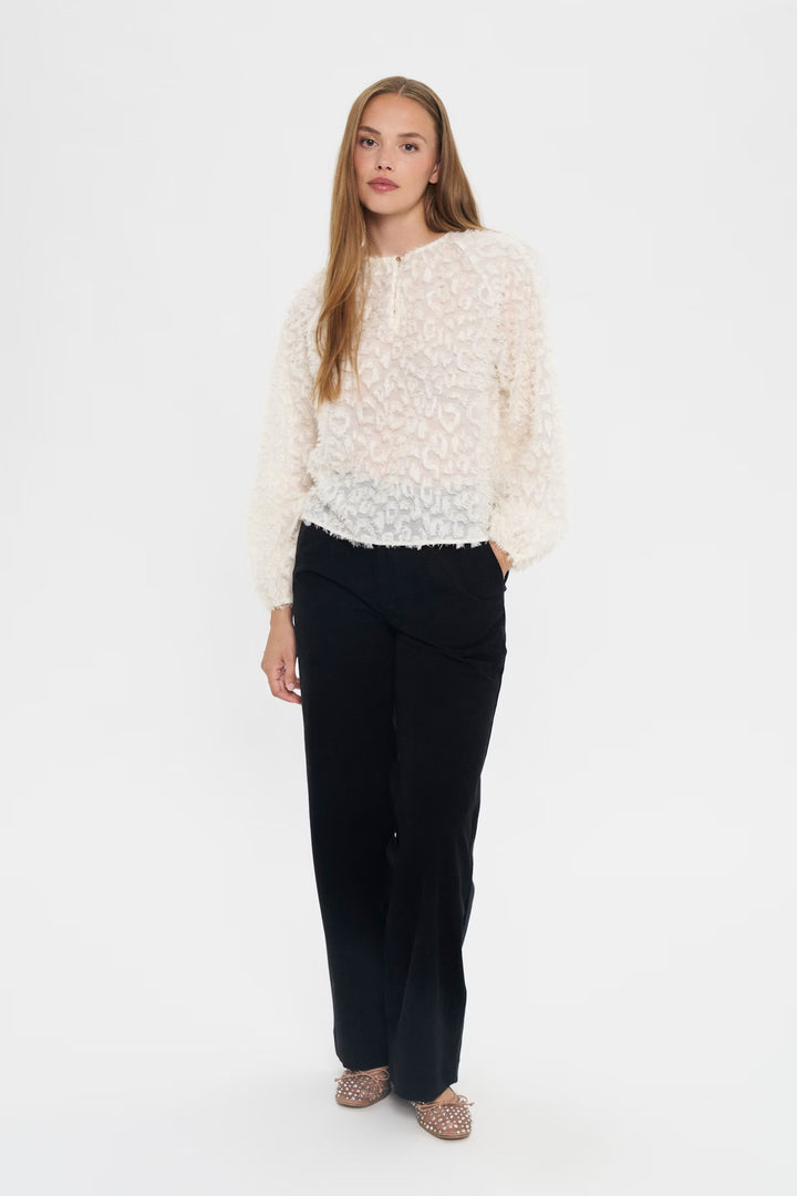 Saint Tropez Raised patterned blouse in Cream