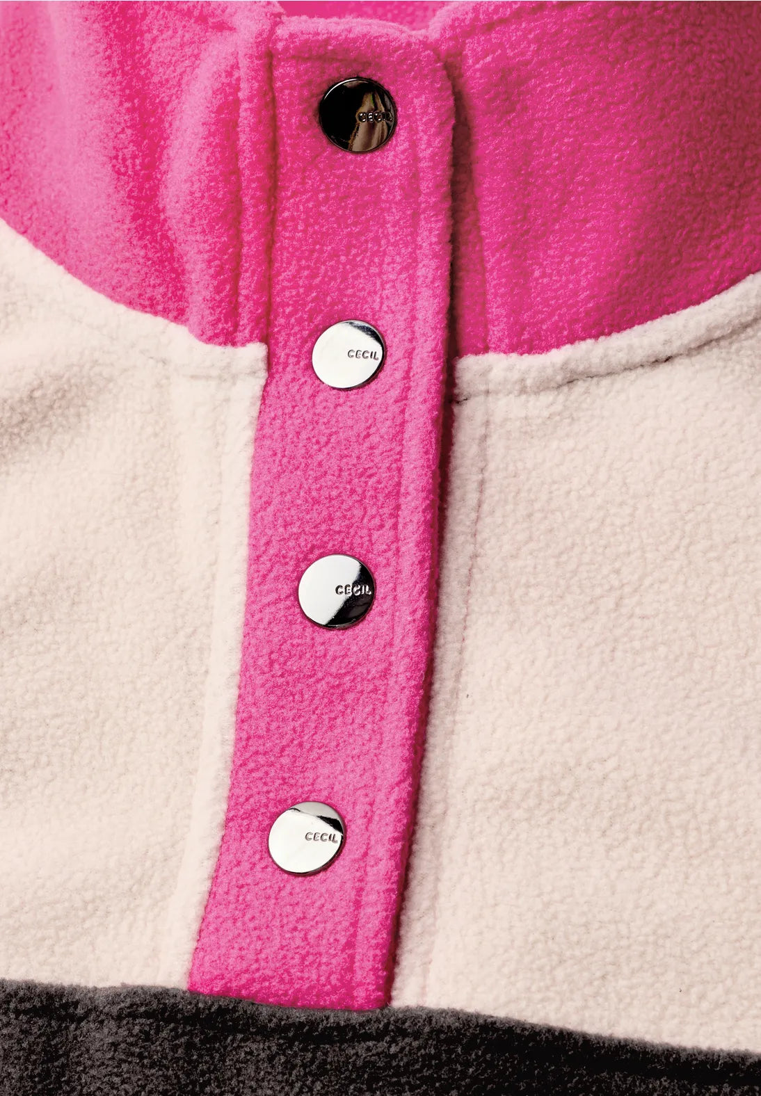Colour block fleece in pink flash