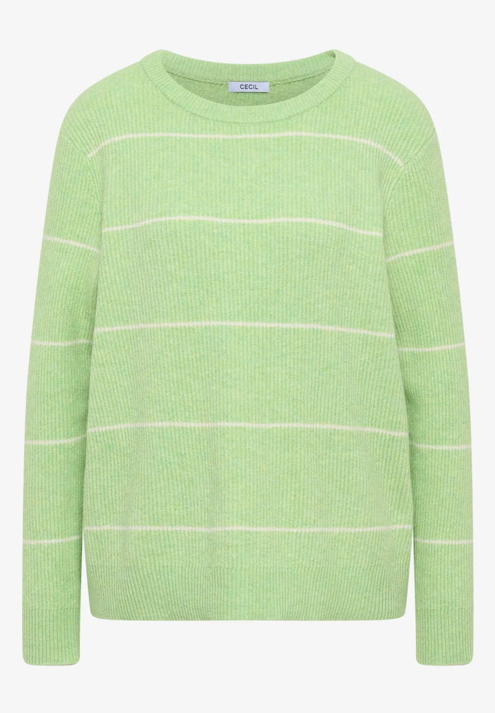 Cecil Striped Knit In Bamboo Green