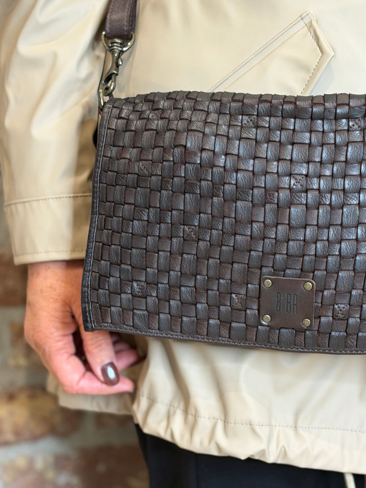 BIBA leather Kansas Marron Cross body bag in dark brown