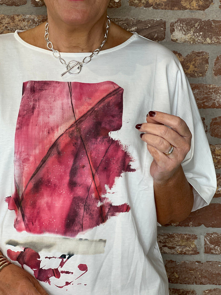 Ozai N Ku Top In white & pink